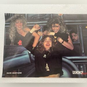 Dave Mustaine Rock Pinup with Band Photo - Black and Red Accents